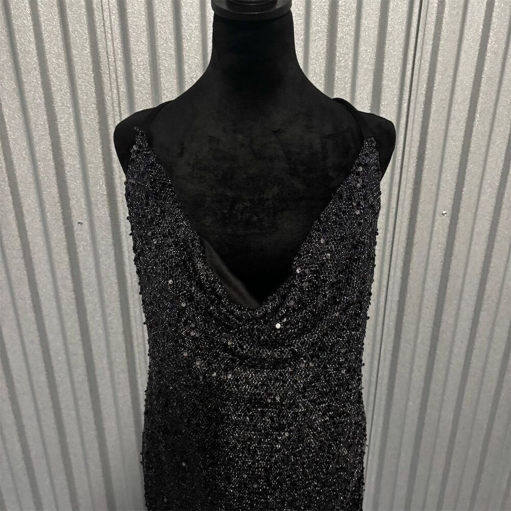 Madden Girl Mini Dress Women 1X‎ Black Sequin Party Strapless Lined Glittery